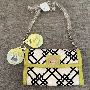Spartina green, white and black designed crossbody